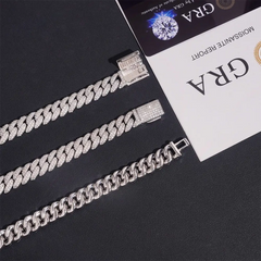 10MM 2 Rows VVS Moissanite Real Miami Cuban Chain