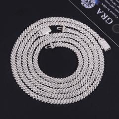 5MM VVS Moissanite Prong Edge Cuban Chain