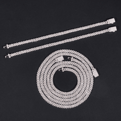 5MM VVS Moissanite Prong Edge Cuban Chain