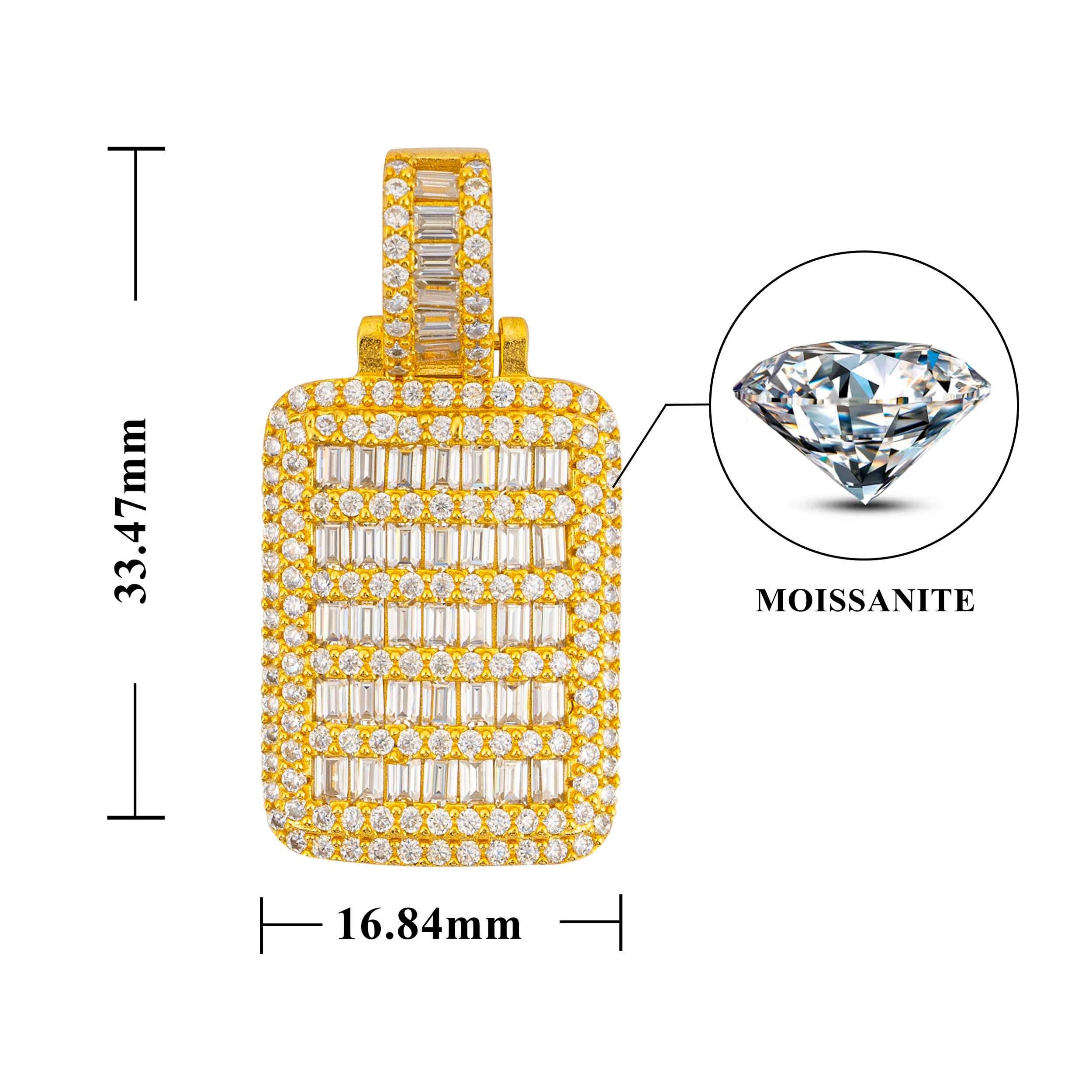 hip hop jewelry D color moissanite diamond 925 silver moissanite iced out pendant