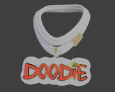 Down Payment BROK3N HEART DOODIE Custom Pendant 2inches 14K With Moissanite