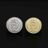 GL 925 Silver Moissanite Bitcoin Iced Ring