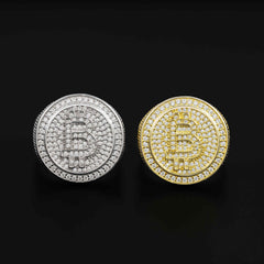 GL 925 Silver Moissanite Bitcoin Iced Ring