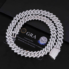 13.5MM 2 Rows VVS Moissanite Cuban Link Chain