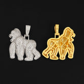 【US 3 Days Delivery】GL Gorilla 925 Sterling Silver Moissanite Pendant