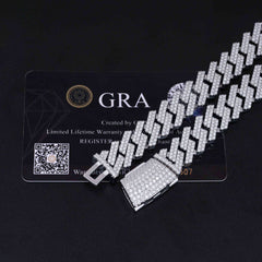 13.5MM 2 Rows VVS Moissanite Cuban Link Chain