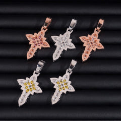 GL Notre Dame Cross Colored Moissanite Diamond Pendant