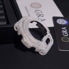Iced Out D Color Moissanite Flawless Clarity Bezel & Buckle Watch Case