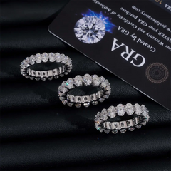 Luxury Jewelry Moissanite Rings VVS Moissanite Band 925 Sterling Silver Gold Plated Wedding Engagement Moissanite Diamond Ring
