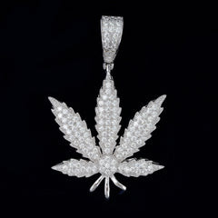 GL Hip Hop Iced Out Maple Leaf S925 Silver VVS Moissanite Pendant