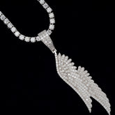 GL Angel Wing Iced Out S925 Silver Moissanite Pendant