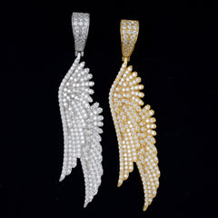 GL Angel Wing Iced Out S925 Silver Moissanite Pendant