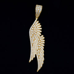 GL Angel Wing Iced Out S925 Silver Moissanite Pendant