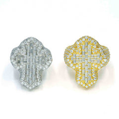 【US 3 Days Delivery】GL Cross Moissanite 925 Sterling Silver Hip Hop Ring