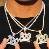 GL Ice Out Moissanite Pendant Letters 100 With Free Chain