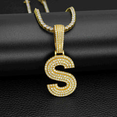 GL Hip Hop jewelry Name Letter Moissanite Diamond Pendant