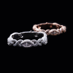 13MM Evil Eye Infinity VVS Moissanite Cuban Link Chain