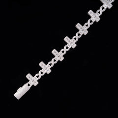 6MM Infinity Cross VVS Moissanite Cuban Chain Bracelet