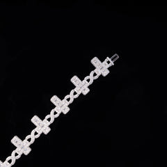 6MM Infinity Cross VVS Moissanite Cuban Chain Bracelet