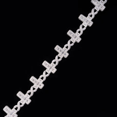 6MM Infinity Cross VVS Moissanite Cuban Chain Bracelet