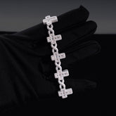 6MM Infinity Cross VVS Moissanite Cuban Chain Bracelet