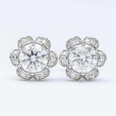 GL Hiphop Jewelry 925 Sterling Silver VVS Round Cut Emerald Cut Moissanite Stud Flower Shape Earring