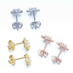 GL Hiphop Jewelry 925 Sterling Silver VVS Round Cut Moissanite Stud Star Shape Earring