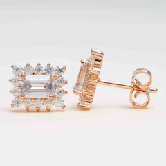 GL Hiphop Jewelry 925 Sterling Silver VVS Round Cut Emerald Cut Moissanite Stud Earring