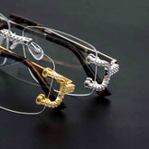 GL Hip Hop Iced Out 5A+ Diamond Mens Rimless Glasses