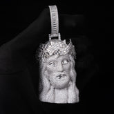 GL Halo Jesus Crown of Thorns Rectangular Moissanite Pendant