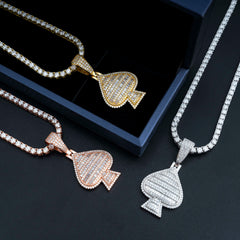 GL Heart Shape Baguette Moissanite S925 Silver pendant