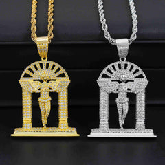 GL Jesus Gate Silver Moissanite Pendant