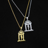 GL Jesus Gate Silver Moissanite Pendant