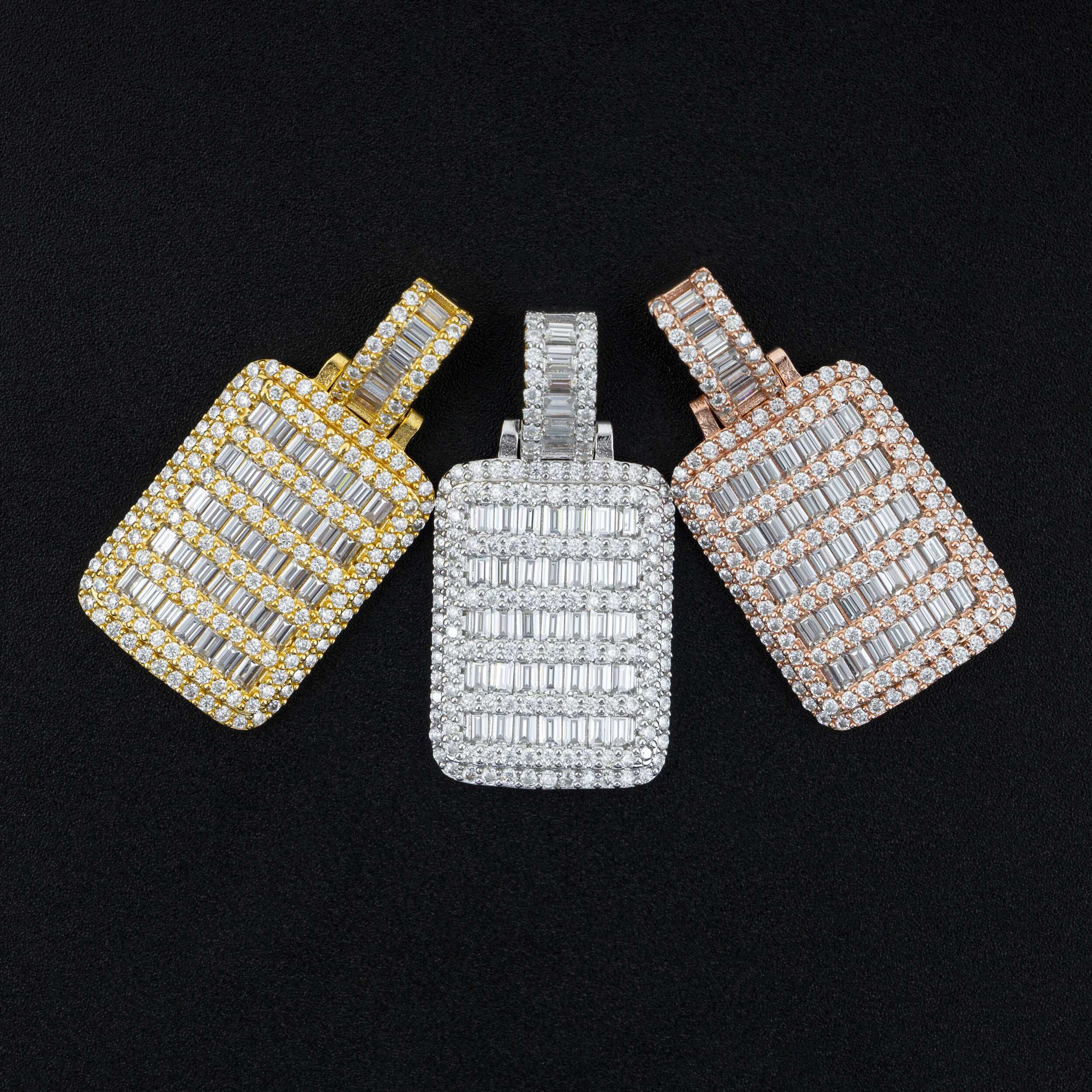 hip hop jewelry D color moissanite diamond 925 silver moissanite iced out pendant