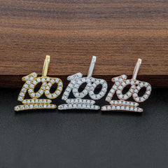GL Hip Hop Moissanite Iced Out Custom-made "100" Pendant