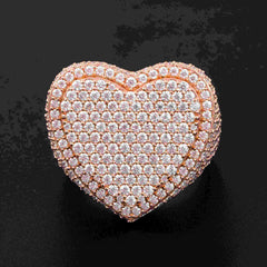 GL Custom Jewelry 925 Sterling Silver moissanite Ring VVS diamond Hip Hop Heart Ring