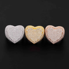 GL Custom Jewelry 925 Sterling Silver moissanite Ring VVS diamond Hip Hop Heart Ring