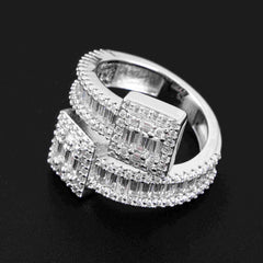 GL Luxury Hip Hop Ring Baguette Moissanite Diamond Ring