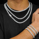 【US 3 Days Delivery】6.5MM Single Row VVS Moissanite Miami Cuban Chain 16K Gold