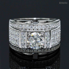 GL Hip Hop Fine Jewelry 925 Sterling Silver VVS Moissanite Diamond Ring