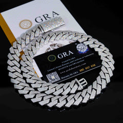 GL 18mm VVS Diamond Cuban Link Chain Luxury Pass Diamond Tester Moissanite Cuban Necklaces