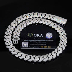 GL 18mm VVS Diamond Cuban Link Chain Luxury Pass Diamond Tester Moissanite Cuban Necklaces