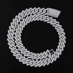 13.5MM 2 Rows VVS Moissanite Cuban Link Chain