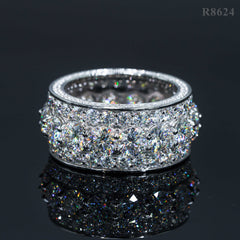 GL Pass Diamond Tester 925 Silver White Gold Moissanite Iced Out Rings