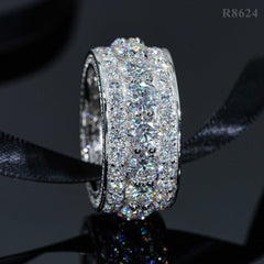 GL Pass Diamond Tester 925 Silver White Gold Moissanite Iced Out Rings