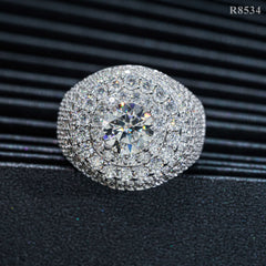 【US 3 Days Delivery】GL Iced Out VVS Moissanite Hip Hop Ring Men