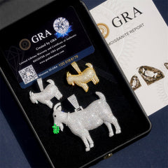 【US 3 Days Delivery】GL Lamb S925 Silver Moissanite Diamond Pendant