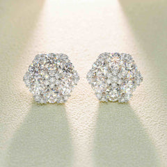 【US 3 Days Delivery】GL Hiphop Jewelry 925 Sterling Silver VVS Round Cut Moissanite Stud Earring