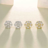 【US 3 Days Delivery】GL Hiphop Jewelry 925 Sterling Silver VVS Round Cut Moissanite Stud Earring