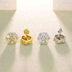 【US 3 Days Delivery】GL Hiphop Jewelry 925 Sterling Silver VVS Round Cut Moissanite Stud Earring